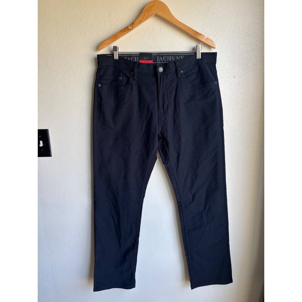 JACHS NY Mens Navy Straight Fit‎ 5-Pocket Pant Flex Waistband 34x30 NWT 1776788